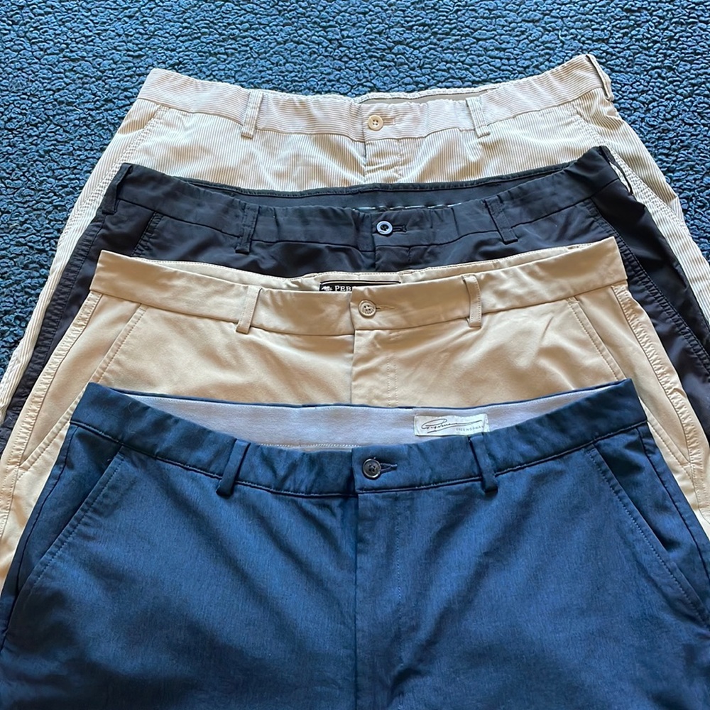 Men’s Golf Shorts - 4 pair - Size 38 - Nike, Pebble Beach, Greg Norman